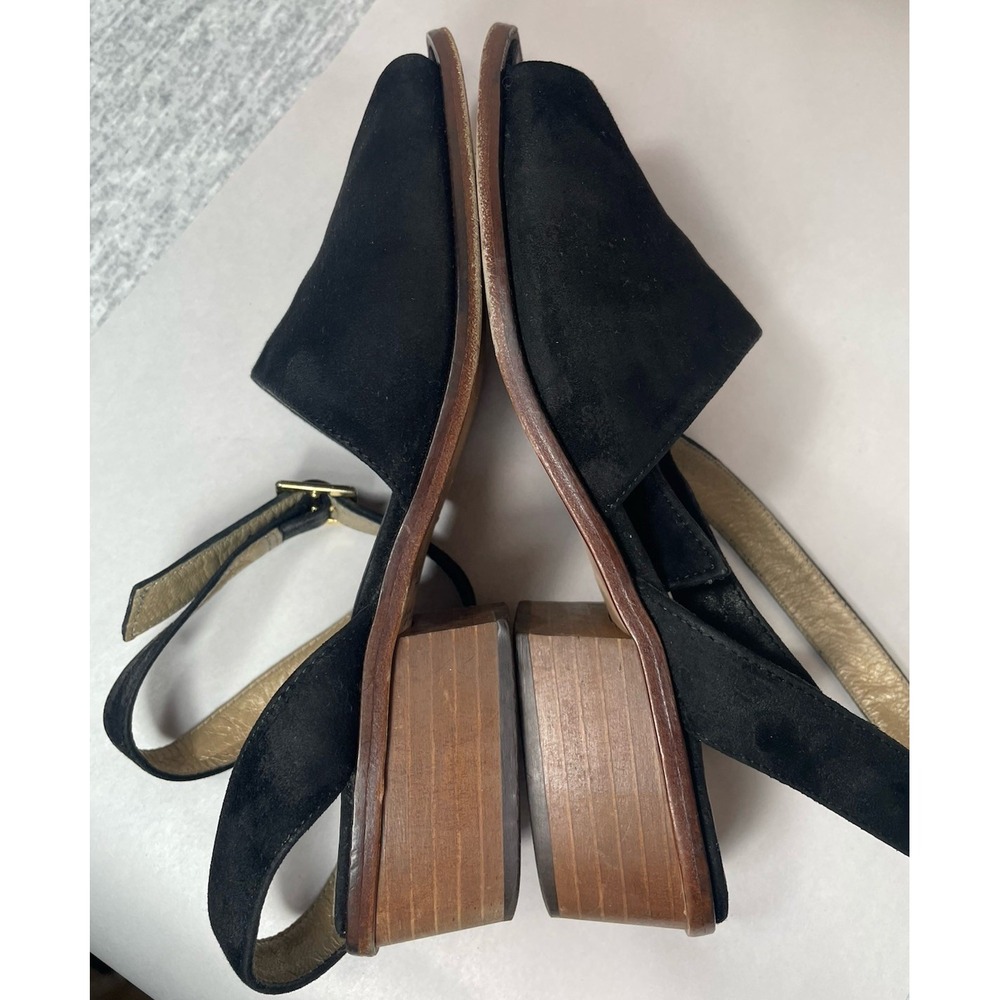 Vintage Classiques Entier Italy Black Leather Block Heel‎ Sandals 7N - Picture 10 of 10